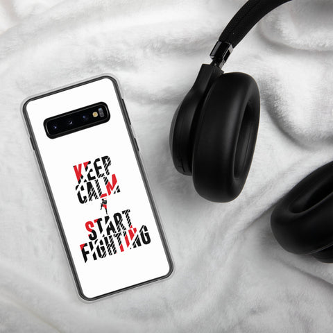 Samsung Hülle (weiß) - Keep Calm & Start Fighting