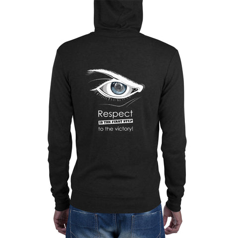 Zip Up Hoodie - Respect is the first step to victory