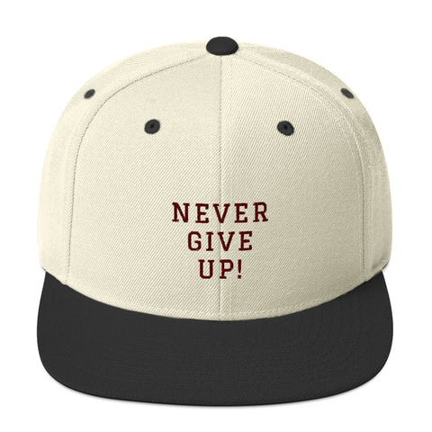 Snapback cap (beige) - Never give up