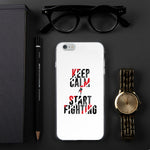 iPhone Hülle (weiß) - Keep Calm & Start Fighting