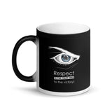 Black Magic Tasse - Respect is the first step to victory (Fighter im Auge)