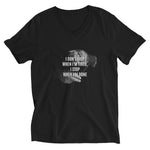 Unisex t-shirt with V-neck - i don't stop when i'm tired