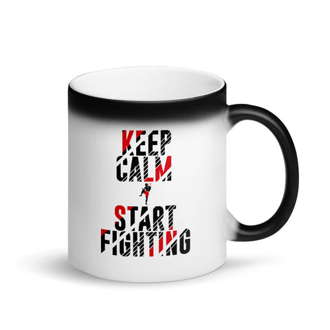 Matte "Black Magic" mug - Keep Calm & Start Fighting