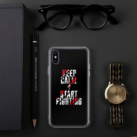 iPhone Hülle (schwarz) - Keep Calm & Start Fighting