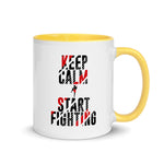 Kaffeetasse mit farbiger Innenseite - Keep Calm & Start Fighting