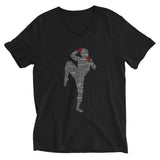 Kurzärmliges Unisex T-Shirt V-Ausschnitt - Motivation's Fighter
