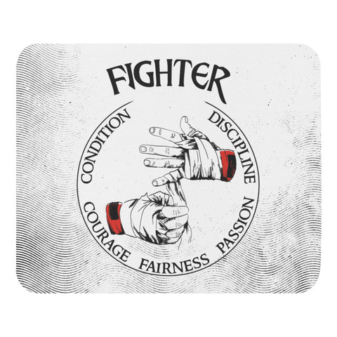 Mouse Pad - Fighter - Passion, Condition, Discipline, Courage